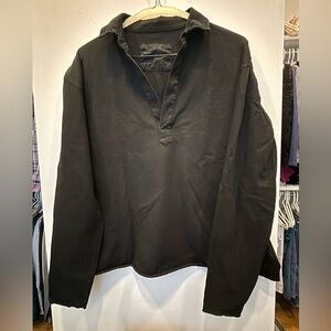 Frank & Eileen - black popover henley